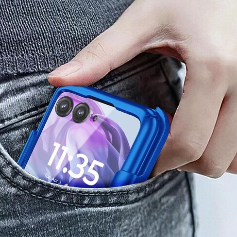 حافظة YZB مع مشبك لهاتف Motorola Razr 2024، [لا تناسب Razr Plus 2024] رفيعة للغاية، غطاء واقٍ سهل التركيب مع مجموعة حافظة بمشبك حزام دوار ومسند مدمج، أسود in Kuwait