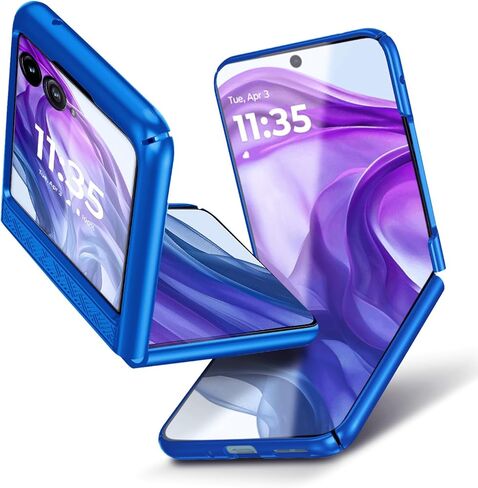 حافظة YZB مع مشبك لهاتف Motorola Razr 2024، [لا تناسب Razr Plus 2024] رفيعة للغاية، غطاء واقٍ سهل التركيب مع مجموعة حافظة بمشبك حزام دوار ومسند مدمج، أسود in Kuwait