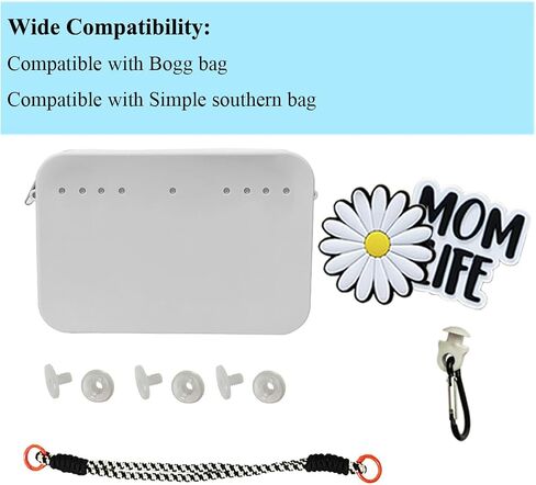 GBYAN Silicone Phone Holder with Charms for Bogg Bag,Zipper Phone Case with Handle, Beach Tote Bag Accessories,Insert Wallet with Key Holder, (Gray) in Saudi Arabia