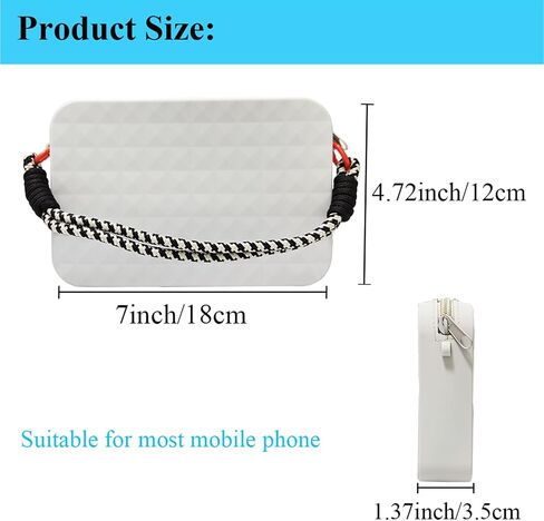 GBYAN Silicone Phone Holder with Charms for Bogg Bag,Zipper Phone Case with Handle, Beach Tote Bag Accessories,Insert Wallet with Key Holder, (Gray) in Saudi Arabia