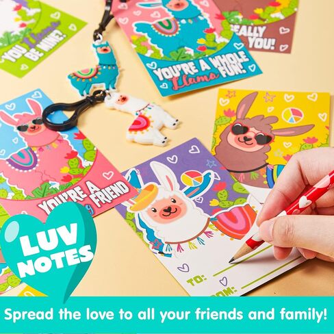 JOYIN 28 Pcs Valentine's Day Gift Cards with Unicorn Dinosaur Keychain for Kids Party Favor, Classroom Exchange Prizes, Valentine’s Greeting Cards, Kid Party Favors, School Exchange Gifts in Saudi Arabia