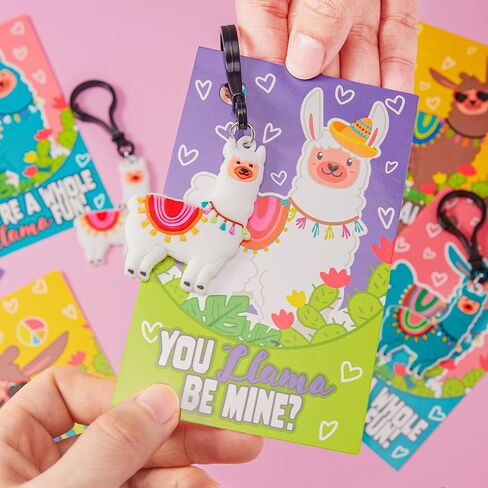 JOYIN 28 Pcs Valentine's Day Gift Cards with Unicorn Dinosaur Keychain for Kids Party Favor, Classroom Exchange Prizes, Valentine’s Greeting Cards, Kid Party Favors, School Exchange Gifts in Saudi Arabia