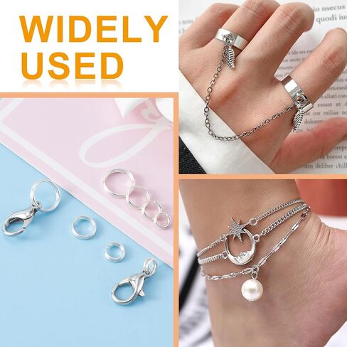 4 Pcs 4/5/6/7mm Split Jump Ring, 925 Sterling Silver Key Rings, Small Open Connector Bracelet Necklace Charm for Wedding Prom Jewelry Making in Saudi Arabia