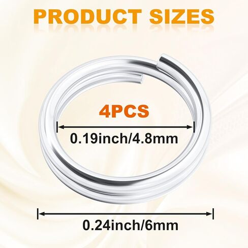 4 Pcs 4/5/6/7mm Split Jump Ring, 925 Sterling Silver Key Rings, Small Open Connector Bracelet Necklace Charm for Wedding Prom Jewelry Making in Saudi Arabia