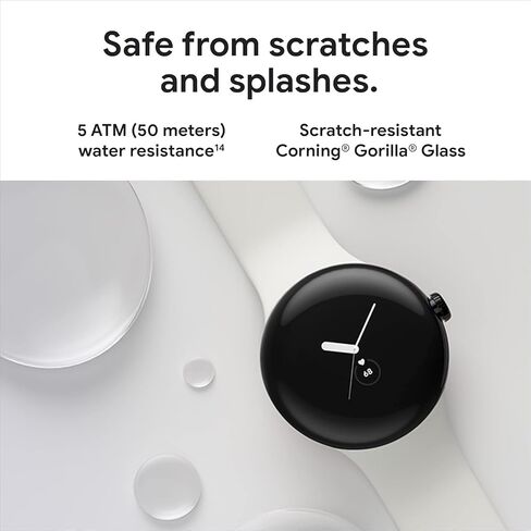 Google | Pixel Watch | Android Smartwatch with Fitbit Activity Tracking | Fitness and Sleep Tracker with Heart Rate Tracker | 41mm (Polished Silver case w/Charcoal Gray Active Band) in Kuwait