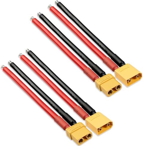5 Pairs XT60 Plug Male & Female Connector with 14 AWG 50mm. Silicone Wire for RC Lipo Battery FPV Drone Lithium (10 Pcs) - Ledvillage in Saudi Arabia