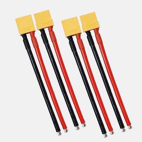 5 Pairs XT60 Plug Male & Female Connector with 14 AWG 50mm. Silicone Wire for RC Lipo Battery FPV Drone Lithium (10 Pcs) - Ledvillage in Saudi Arabia