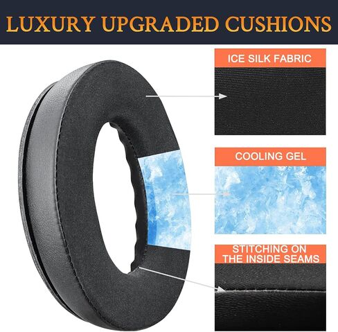 SoloWIT Cooling-Gel Earpads Cushions for Bose Headphones, Replacement Ear Pads for Bose QuietComfort 15 QC15 QC25 QC2 QC35/Ae2 Ae2i Ae2w/SoundTrue & SoundLink Around-Ear & Around-Ear II - Blue&Black in Kuwait
