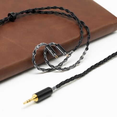 2PIN/MMCX/TFZ/QDC IEM Headphone Replacement Cable, 6N OCC 4ft Upgraded Stereo 3.5/4.4mm Balanced Jack, Silver Plated 8 Strand Earphone Earbuds Audio Extension Cord - 2PIN 4.4mm Without Mic in Kuwait