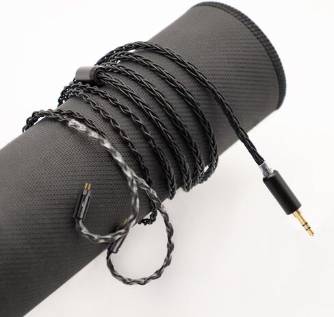 2PIN/MMCX/TFZ/QDC IEM Headphone Replacement Cable, 6N OCC 4ft Upgraded Stereo 3.5/4.4mm Balanced Jack, Silver Plated 8 Strand Earphone Earbuds Audio Extension Cord - 2PIN 4.4mm Without Mic in Kuwait