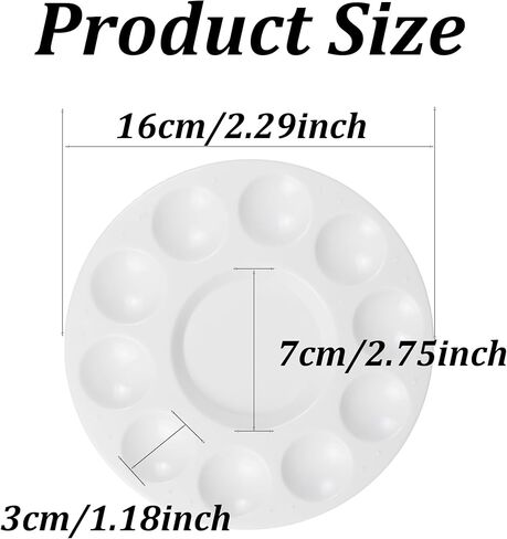 PSON 3PCS 9 "مجموعة لوحة صينية الطلاء ، لوحات خلط البلاستيك Ellipsoid ، حامل طلاء الطلاء القابل للغسل البلاستيكي للوازم الفني ، مشروع المدرسة ، الحرفية in Kuwait