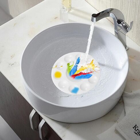 PSON 3PCS 9 "مجموعة لوحة صينية الطلاء ، لوحات خلط البلاستيك Ellipsoid ، حامل طلاء الطلاء القابل للغسل البلاستيكي للوازم الفني ، مشروع المدرسة ، الحرفية in Kuwait