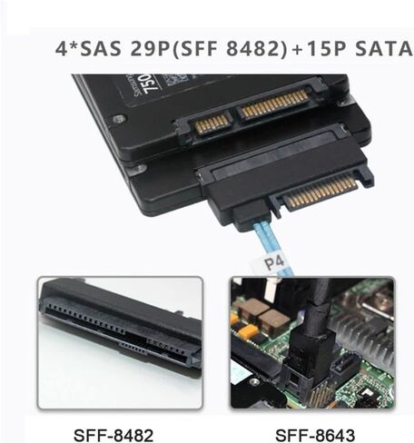 تشينيانغ 1M Mini SAS SFF-8087 36Pin مضيف إلى 4 SFF-8482 كابل قرص SAS المستهدف in Kuwait