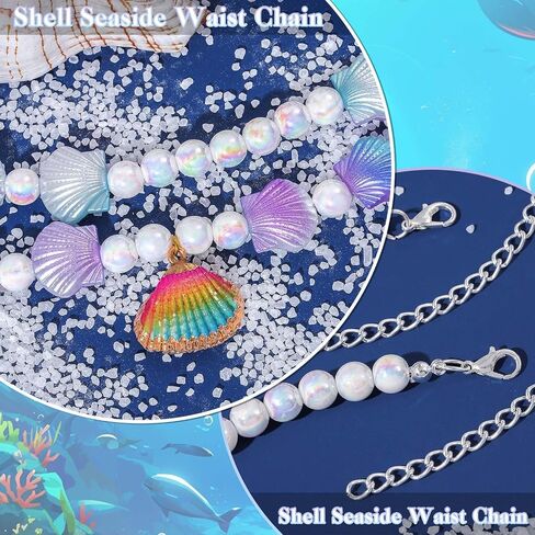 ELABEST Seashell Belly Chain Layered Pearl Shell Waist Chain Boho Beach Seashell Stomach Jewelry Chains for Women in Saudi Arabia
