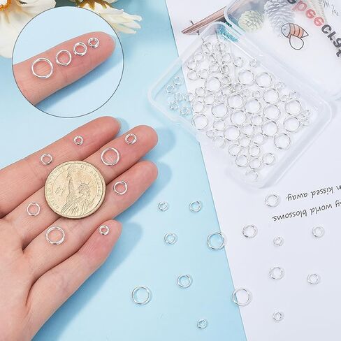 Beebeecraft 80pcs 24K حلقات قفزة مقسمة مقسمة 4/5/6/8 مم موصلات حلقات مزدوجة مع مربع تخزين لأساور قلادات المجوهرات الأقراط والحرف اليدوية in Saudi Arabia