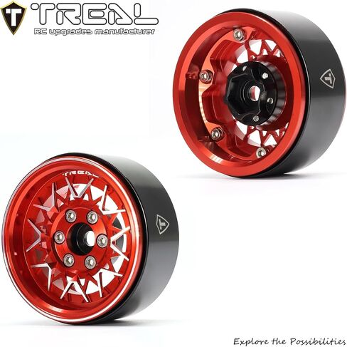 TREAL 1.9 Beadlock Wheels Fasion RC Wheel Rims(4P) for Women Girls Princess Compatible with 1/10 Crawler TRX4 SCX10 III Ascent-Type V(Black) in Saudi Arabia