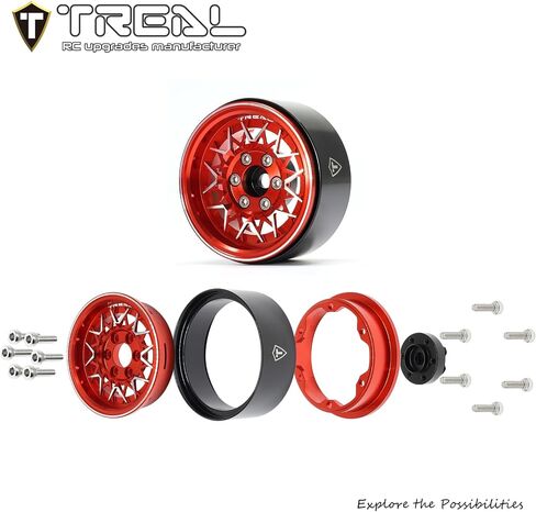 TREAL 1.9 Beadlock Wheels Fasion RC Wheel Rims(4P) for Women Girls Princess Compatible with 1/10 Crawler TRX4 SCX10 III Ascent-Type V(Black) in Saudi Arabia