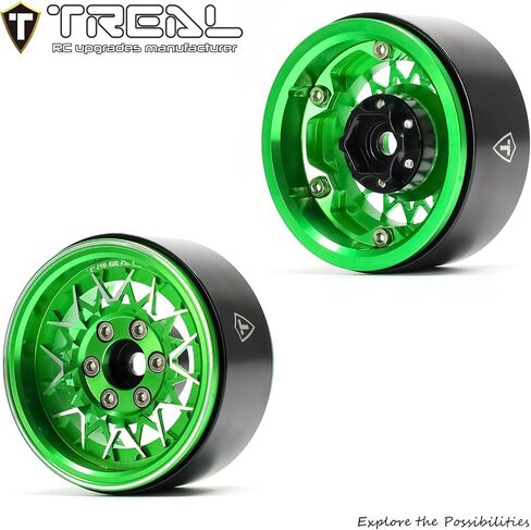 TREAL 1.9 Beadlock Wheels Fasion RC Wheel Rims(4P) for Women Girls Princess Compatible with 1/10 Crawler TRX4 SCX10 III Ascent-Type V(Black) in Saudi Arabia