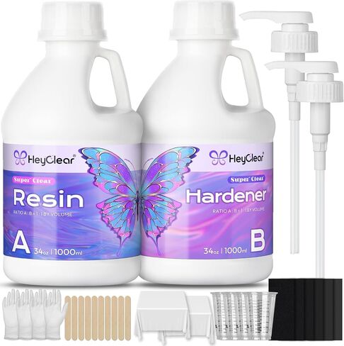 2 Gallon Epoxy Resin Kit with Pumps, Crystal Clear and High Gloss 2 Part Resin and Hardener for Casting Coating, Countertop, Table top, Art DIY Handcraft Jewelry in Kuwait