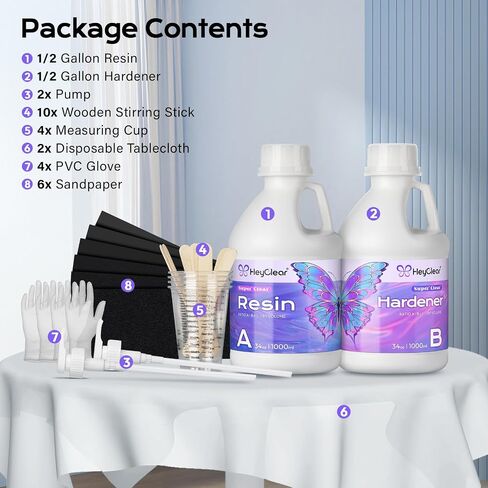 2 Gallon Epoxy Resin Kit with Pumps, Crystal Clear and High Gloss 2 Part Resin and Hardener for Casting Coating, Countertop, Table top, Art DIY Handcraft Jewelry in Kuwait