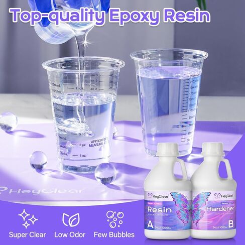 2 Gallon Epoxy Resin Kit with Pumps, Crystal Clear and High Gloss 2 Part Resin and Hardener for Casting Coating, Countertop, Table top, Art DIY Handcraft Jewelry in Kuwait