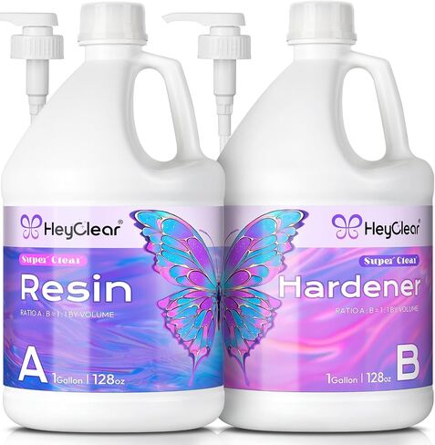 HeyClear 2 Gallon Epoxy Resin Kit with Pumps Crystal Clear, Hard for Crafts in Saudi Arabia