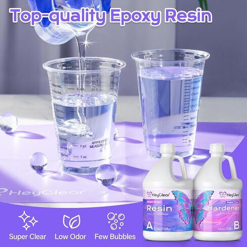 HeyClear 2 Gallon Epoxy Resin Kit with Pumps Crystal Clear, Hard for Crafts in Saudi Arabia
