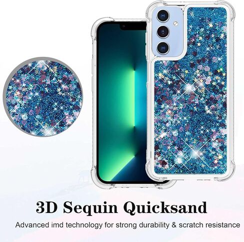 بالنسبة إلى Samsung Galaxy A16 5G ، مع واقي الشاشة ، فإن Glitter Bling Liquid Floating Cute Girls Slim TPU Soft Silicone Drockproof Cover for Galaxy A16 5G -Purple in Kuwait