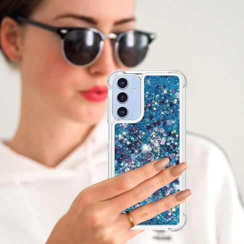 بالنسبة إلى Samsung Galaxy A16 5G ، مع واقي الشاشة ، فإن Glitter Bling Liquid Floating Cute Girls Slim TPU Soft Silicone Drockproof Cover for Galaxy A16 5G -Purple in Kuwait