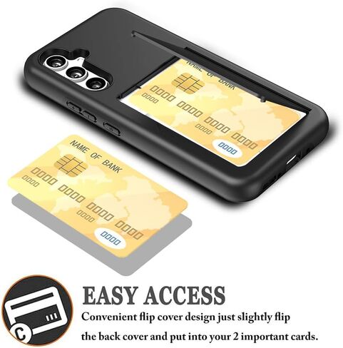 for Samsung Galaxy S25 Case with Card Holder,Credit Card Slot Protective Wallet Case - Purple in Saudi Arabia