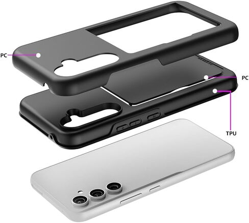 for Samsung Galaxy S25 Case with Card Holder,Credit Card Slot Protective Wallet Case - Purple in Saudi Arabia