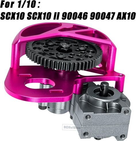 RC Aluminum Transmission Gearbox Upgrades Part for 1/10 Axia1 SCX10, SCX10 II 90046 90047 Wraith,AX10 RC Crawler car,Alloy Center Transmission Gearbox,Titanium & Pink in Saudi Arabia