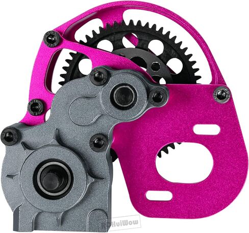 RC Aluminum Transmission Gearbox Upgrades Part for 1/10 Axia1 SCX10, SCX10 II 90046 90047 Wraith,AX10 RC Crawler car,Alloy Center Transmission Gearbox,Titanium & Pink in Saudi Arabia