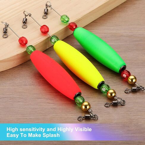 PATIKIL Fishing Floats Rig Olive Fishing Bobbers Popping Corks Float Weighted Bobbers Fishing Tackle with Copper Beads in Saudi Arabia