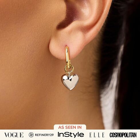 Ana Luisa Gold Lev Heart Stud Earrings - 14K Gold Plated Heart Stud Earrings for Women - Hypoallergenic, Water-Resistant, Tarnish-Free Stud Earrings - Titanium Posts - Women Gift Ideas in Kuwait