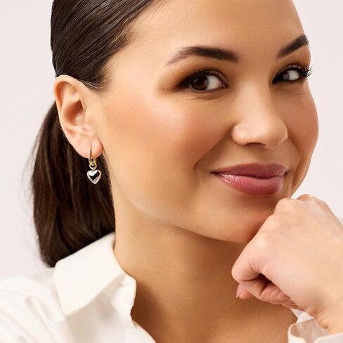 Ana Luisa Gold Lev Heart Stud Earrings - 14K Gold Plated Heart Stud Earrings for Women - Hypoallergenic, Water-Resistant, Tarnish-Free Stud Earrings - Titanium Posts - Women Gift Ideas in Kuwait