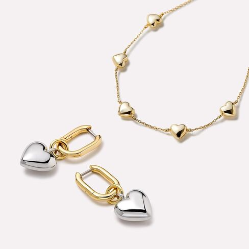 Ana Luisa Gold Lev Heart Stud Earrings - 14K Gold Plated Heart Stud Earrings for Women - Hypoallergenic, Water-Resistant, Tarnish-Free Stud Earrings - Titanium Posts - Women Gift Ideas in Kuwait