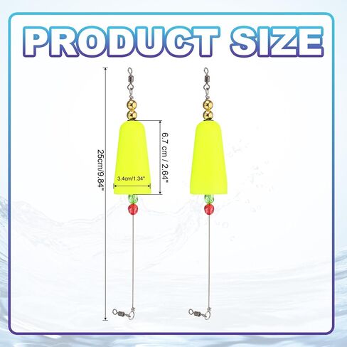PATIKIL Fishing Floats Rig Conical Fishing Bobbers Popping Corks Float Weighted Bobbers Fishing Tackle with Copper Beads in Saudi Arabia