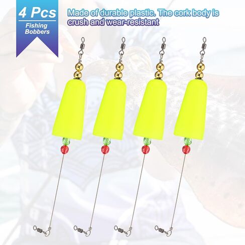 PATIKIL Fishing Floats Rig Conical Fishing Bobbers Popping Corks Float Weighted Bobbers Fishing Tackle with Copper Beads in Saudi Arabia