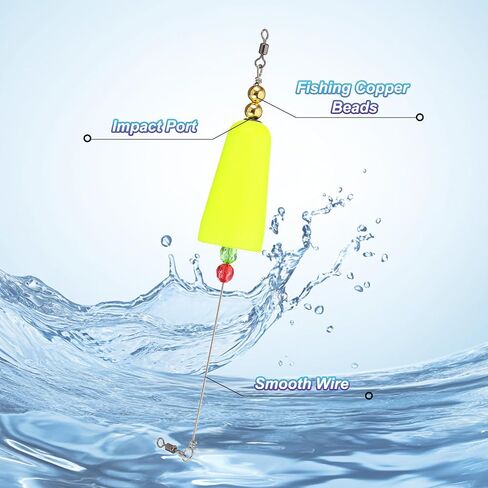 PATIKIL Fishing Floats Rig Conical Fishing Bobbers Popping Corks Float Weighted Bobbers Fishing Tackle with Copper Beads in Saudi Arabia