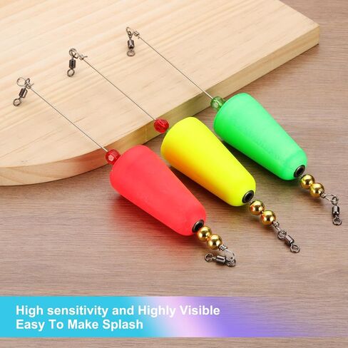 PATIKIL Fishing Floats Rig Conical Fishing Bobbers Popping Corks Float Weighted Bobbers Fishing Tackle with Copper Beads in Saudi Arabia