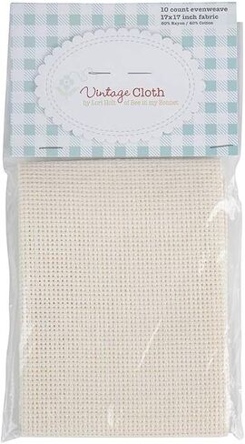 Riley Blake Zweigart Vintage Cloth Assortment by Lori Holt of Bee in My Bonnet | Aida, Tula, Cork Linen and Lugana Cross-Stitch Fabric for Stunning Needlework Creations (10-Count Tula Oatmeal) in Saudi Arabia