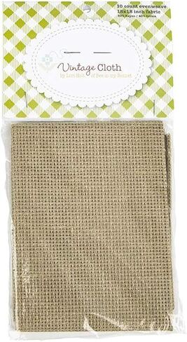 Riley Blake Zweigart Vintage Cloth Assortment by Lori Holt of Bee in My Bonnet | Aida, Tula, Cork Linen and Lugana Cross-Stitch Fabric for Stunning Needlework Creations (10-Count Tula Oatmeal) in Saudi Arabia