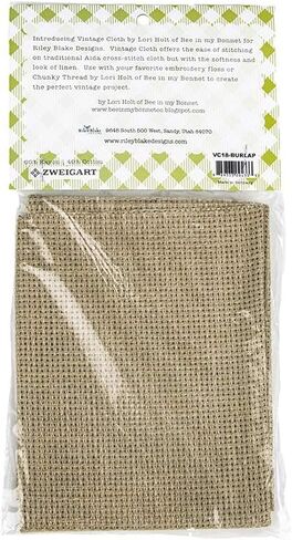 Riley Blake Zweigart Vintage Cloth Assortment by Lori Holt of Bee in My Bonnet | Aida, Tula, Cork Linen and Lugana Cross-Stitch Fabric for Stunning Needlework Creations (10-Count Tula Oatmeal) in Saudi Arabia