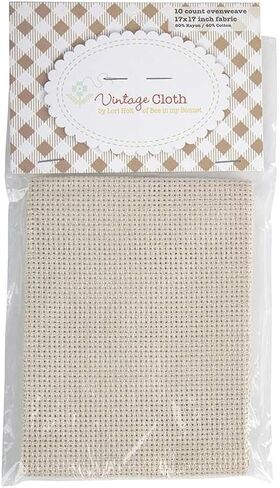 Riley Blake Zweigart Vintage Cloth Assortment by Lori Holt of Bee in My Bonnet | Aida, Tula, Cork Linen and Lugana Cross-Stitch Fabric for Stunning Needlework Creations (10-Count Tula Oatmeal) in Saudi Arabia