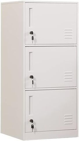 4 Door Metal Vertical Storage Locker for Kids Bedroom, Children Room, School, Office, Home,Stackable Steel Storage Cabinet for Clothes & Sports Equipment,Anti-Tilting Device (Black) in Saudi Arabia