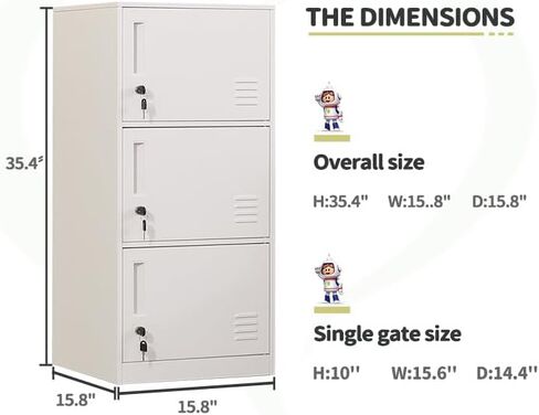 4 Door Metal Vertical Storage Locker for Kids Bedroom, Children Room, School, Office, Home,Stackable Steel Storage Cabinet for Clothes & Sports Equipment,Anti-Tilting Device (Black) in Saudi Arabia