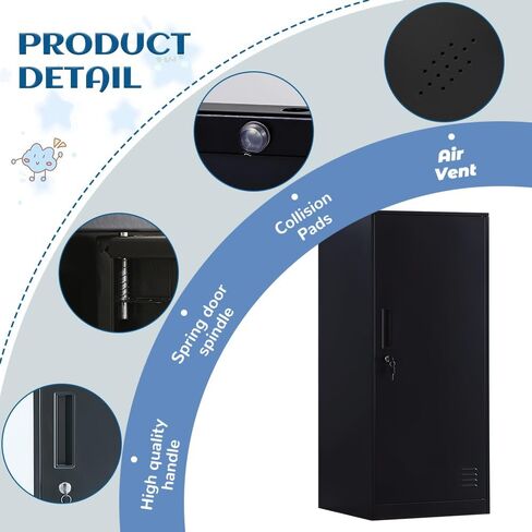 4 أبواب خزانة تخزين عمودية للعبور لغرفة نوم الأطفال ، غرفة الأطفال ، المدرسة ، المكتب ، المنزل ، خزانة تخزين الصلب القابلة للتكديس للملابس والمعدات الرياضية ، جهاز مكافحة المائلة (أسود) in Kuwait