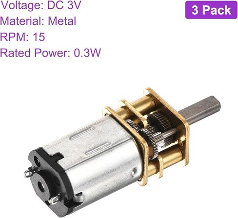 DMiotech 3pcs 3V 150RPM Rated Torque 2.5 Output Shaft Length 10mm Micro DC Speed Reduction Motor Mini Metal Gearbox Motor for RC Car Robot Model DIY RC Toys Engine in Kuwait