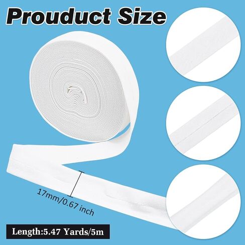 MAYJOYDIY Gray Single Fold Bias Tape 5.4 Yards 0.67inch Bias Binding Tape Hemming Tape Polyester Piping Quilting Clothing Accessories for Carpet Edges, DIY Crafts, Seaming, Sewing in Saudi Arabia